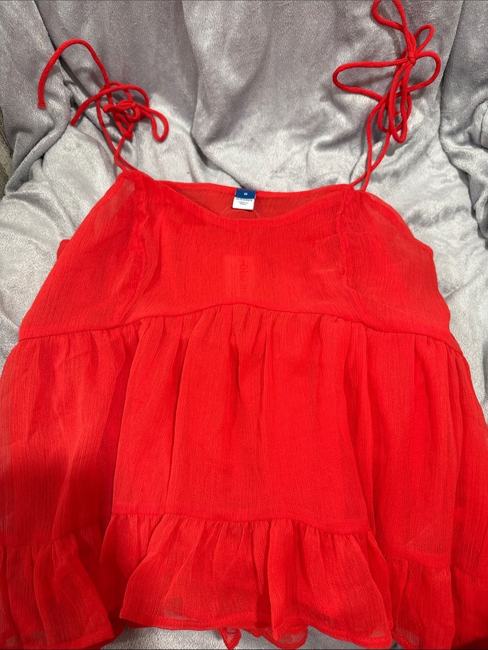 Old Navy Red Tiered Tie-Strap Tank Top
